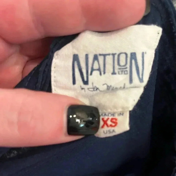Nation LTD oversized xs navy top boxy boho indie core - Picture 2 of 3